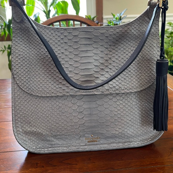 kate spade Handbags - Kate spade croc embossed  bag.  EUC. It’s a lavender/blue.